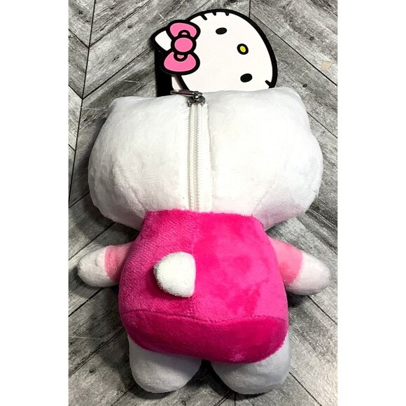 Hello Kitty Plush Bag Charm White Pink 6" - Picture 7 of 7